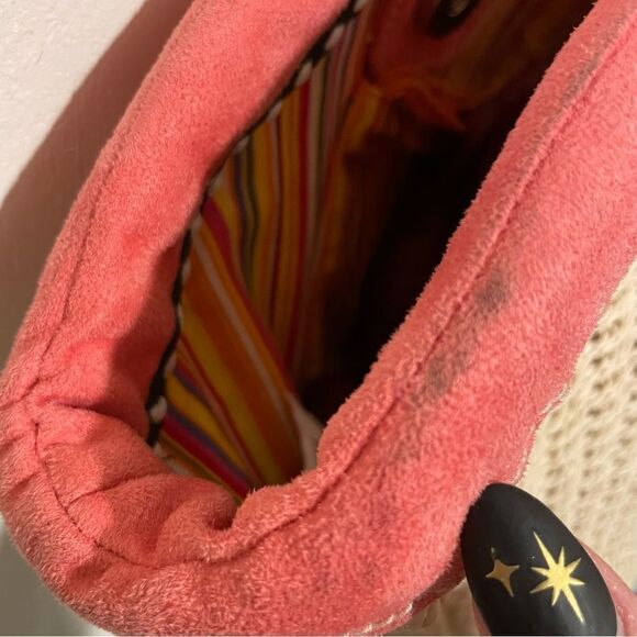 Rolfs Woven Straw Purse Handbag Cream With Pink Straps - Picture 5 of 13